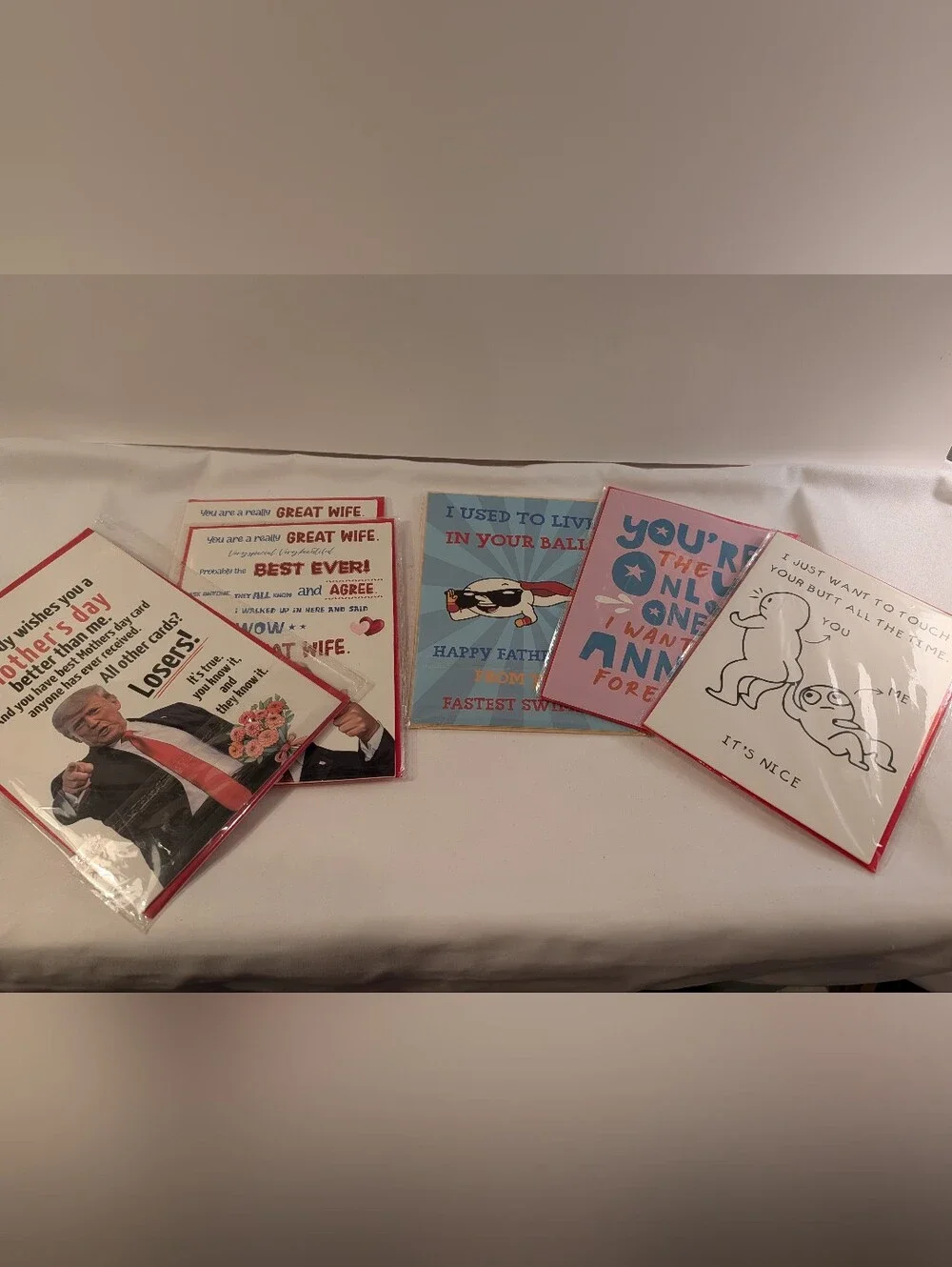 Greeting Cards 6 Pack Humorous 4 Blank Mother's Father's Day Sweetie Political